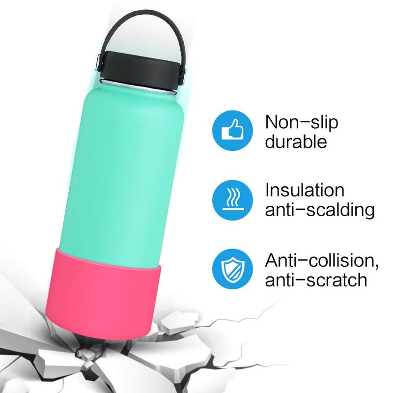 WUQID Protective Silicone Boot Sleeve for 12oz-40oz Hydro Sport Flask/Stanle Water Bottles Tumbler Anti-Slip Bottom Sleeve Cover for All Water Bottles Bottom Width of 2.83-2.95in - Image 3